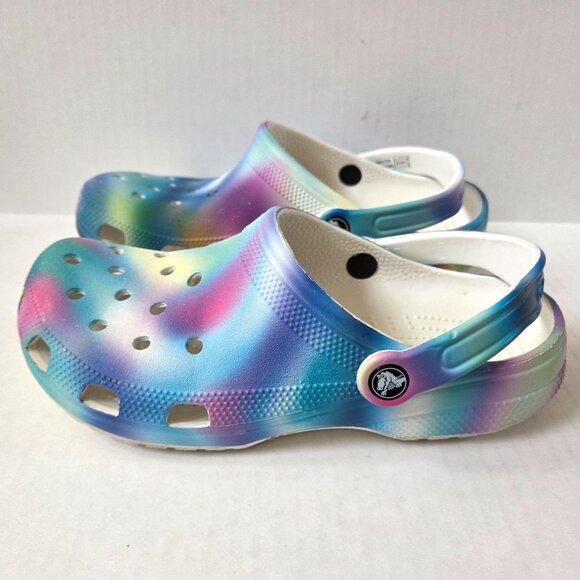 Crocs Classic Solar Rainbow Pastel Clogs Womens 10 Mens 8 - Picture 1 of 9